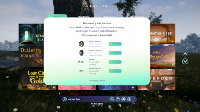 Connect your device popup