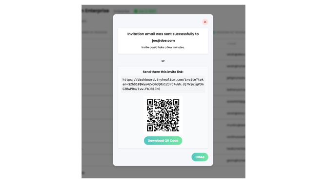 Healium Dashboard - Invite User Confirmation-1