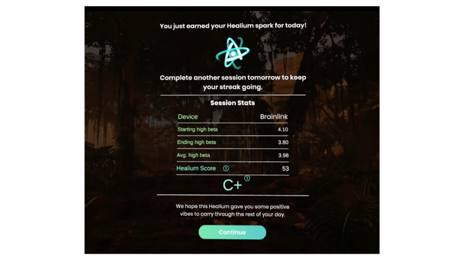 Healium session summary