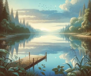 Calm Lake Reflection Anxiety Meditation Script Graphic