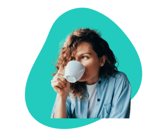 Woman drinking coffee