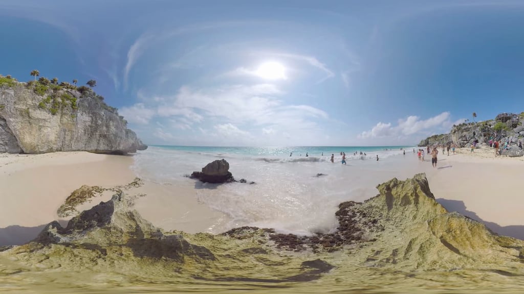 Relaxing at the beach with the sand at your feet and the sun overhead