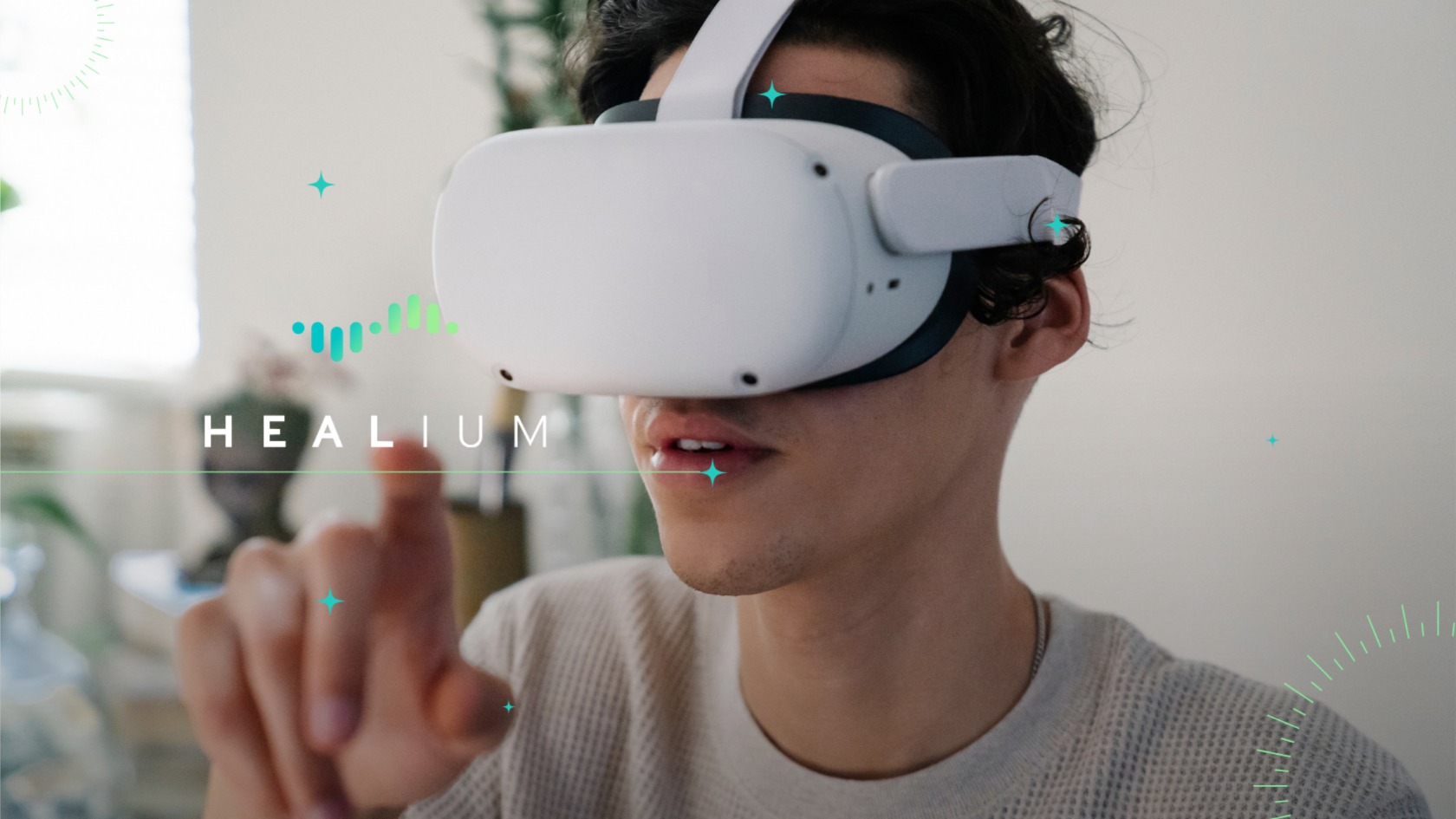Man is in a passive VR experience