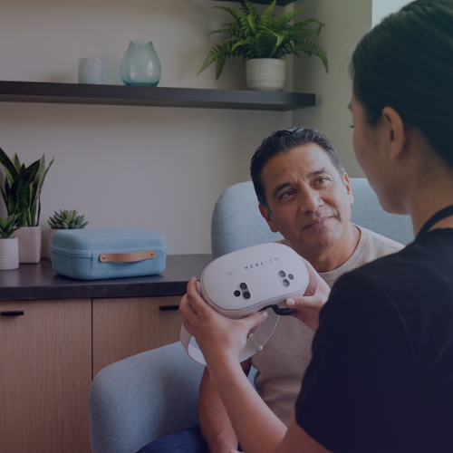 Veteran in a VA Hospital using Healium with their provider