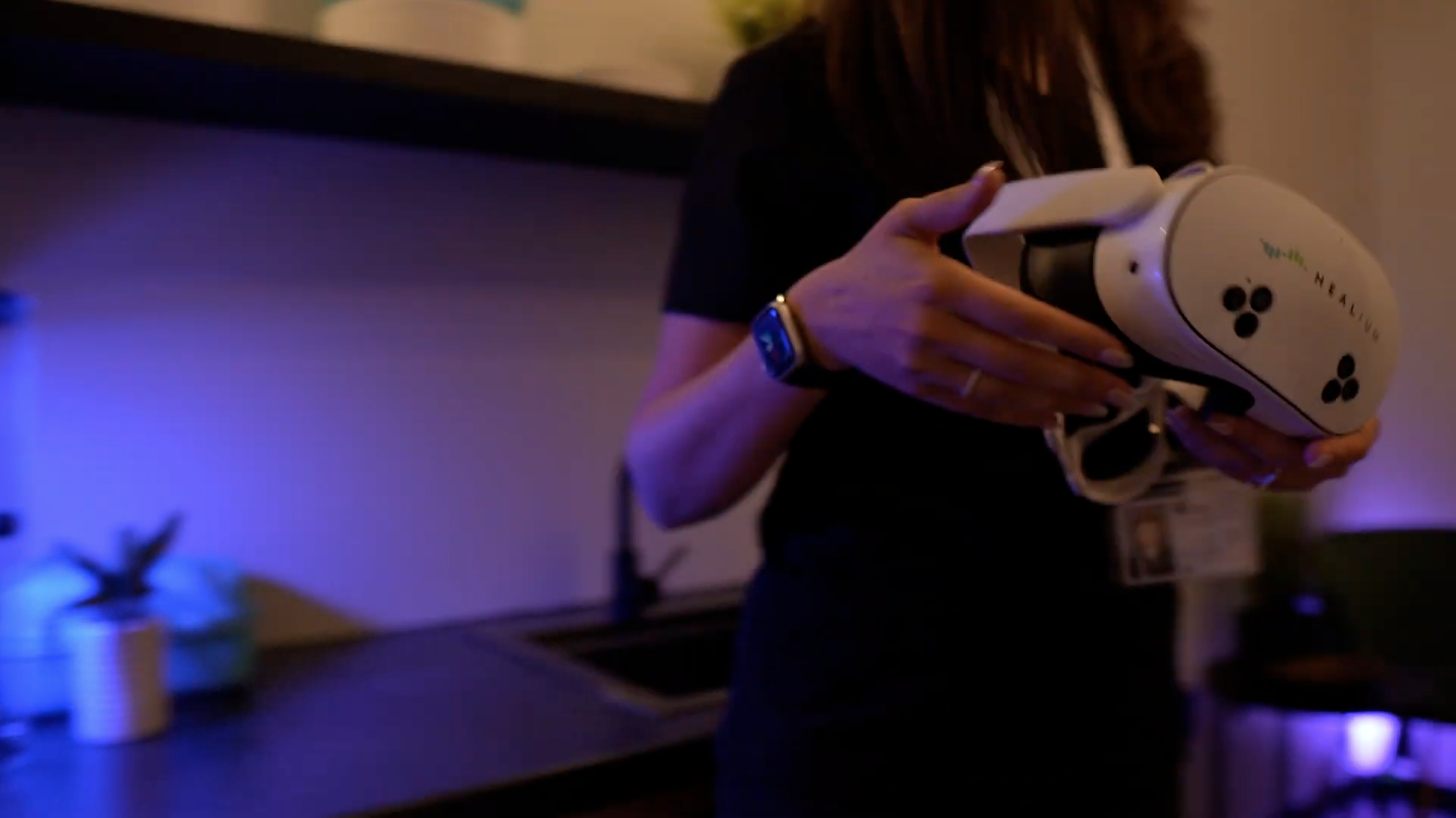 clinician carries meta goggles