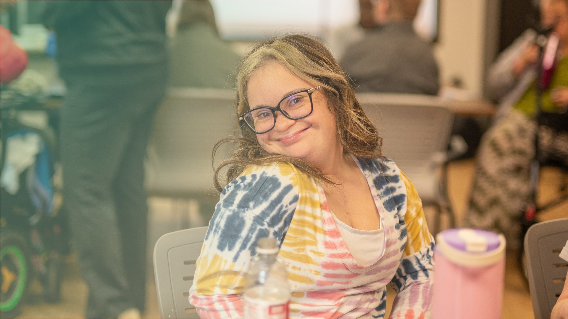 Woodhaven participant smiling during a Community Connections day program