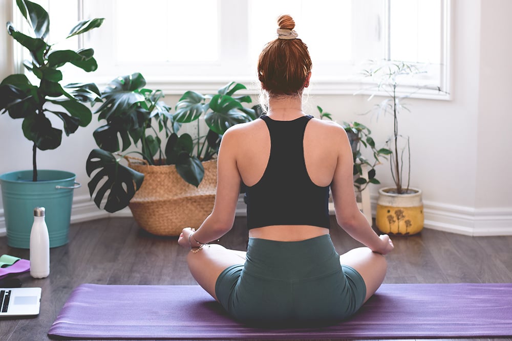 Woman on yoga mat